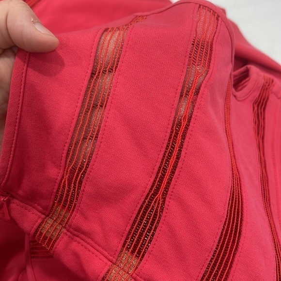 Tadashi Shoji Pink Illusion Sleeveless Meah Dress Size Small Stripe Jersey - Picture 10 of 10